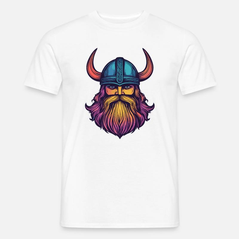 Wikinger Helm - Männer T-Shirt - Weiß
