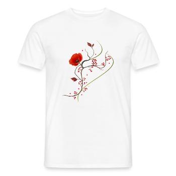 Ikebana Collage avec style zen de pavot - T-shirt homme - blanc - Devant - AI Model Male 178 dark (178cm)