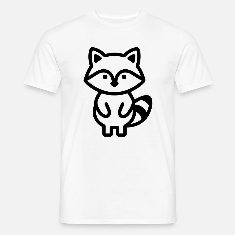 Waschbär - Männer T-Shirt - Weiß