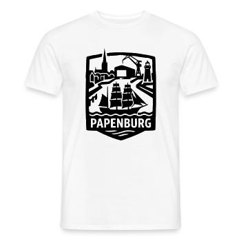 Papenburg Wahrzeichen Silhouette - Männer T-Shirt - Weiß - Vorne - AI Model Male 178 dark (178cm)