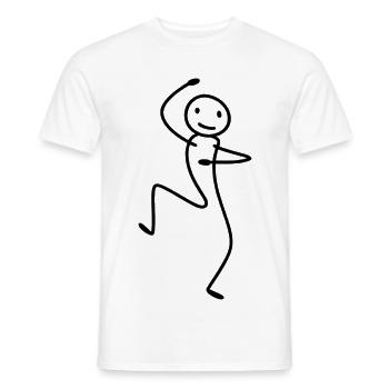 Silhouette bâton dansante – Illustration minimale - T-shirt homme - blanc - Devant - AI Model Male 178 dark (178cm)