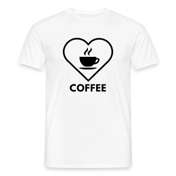 Coffee Heart Line Art  - Männer T-Shirt - Weiß - Vorne - AI Model Male 178 dark (178cm)