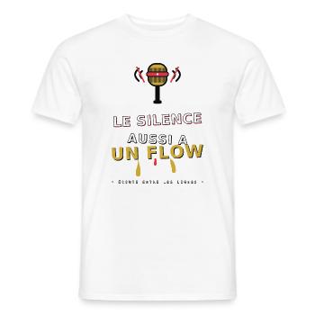 Le Silence a un Flow - T-shirt homme - blanc - Devant - AI Model Male 178 dark (178cm)