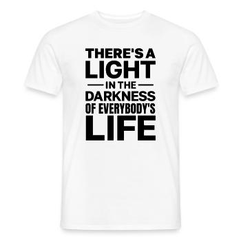 Es gibt ein Licht in der Dunkelheit - Männer T-Shirt - Weiß - Vorne - AI Model Male 178 dark (178cm)