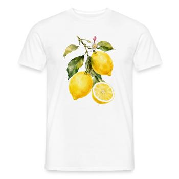 Zitronen Aquarell Motiv - Männer T-Shirt - Weiß - Vorne - AI Model Male 178 dark (178cm)