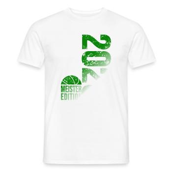 Basketball Champion Shirt 2026, green white - Men's T-Shirt - white - Front - AI Model Male 178 dark (178cm)