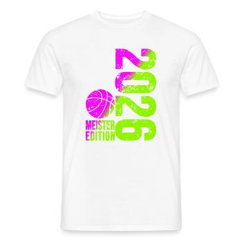 Basketball Champion Shirt 2026, lime Pink - Men's T-Shirt - white - Front - AI Model Male 178 dark (178cm)