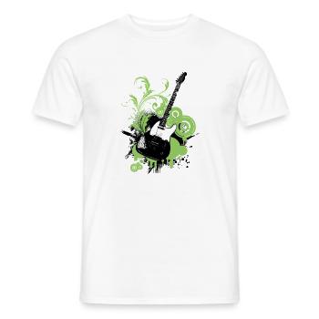 Grafische, florale grüne Gitarre - Männer T-Shirt - Weiß - Vorne - AI Model Male 178 dark (178cm)