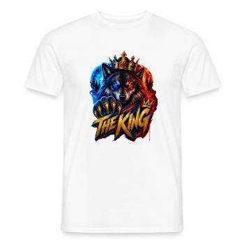 The King Wolf Crown - Men's T-Shirt - white - Front - AI Model Male 178 dark (178cm)