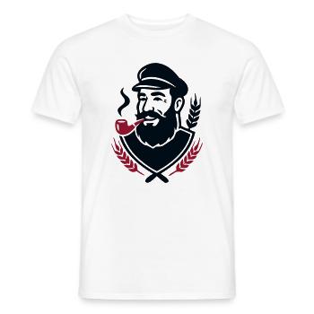 Seebaer Kapitaen Wappen Logo - Männer T-Shirt - Weiß - Vorne - AI Model Male 178 dark (178cm)