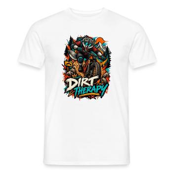  MTB-BIKE DOWNHILL-THERAPY Mountainbike Zubehör - Männer T-Shirt - Weiß - Vorne - AI Model Male 178 dark (178cm)