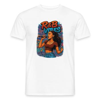 R&B - Männer T-Shirt - Weiß - Vorne - AI Model Male 178 dark (178cm)