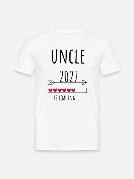 Pregnancy Announcement – Onkel 2027 Geschenk - Männer T-Shirt - Weiß