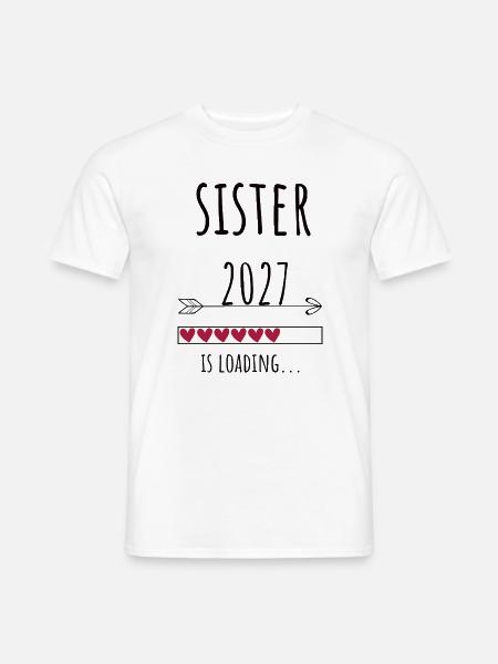 Pregnancy Announcement – Schwester 2027 Geschenk - Männer T-Shirt - Weiß