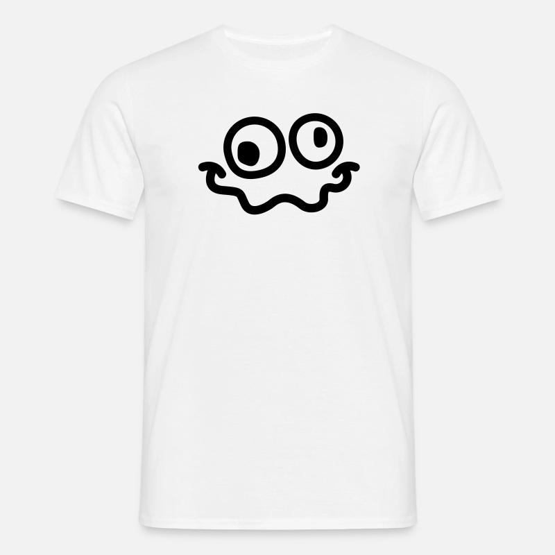 crazy smiley - Männer T-Shirt - Weiß