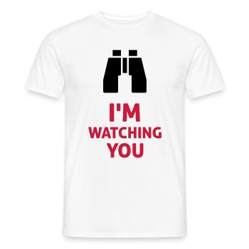 I'm Watching You - Männer T-Shirt - Weiß - Vorne - AI Model Male 178 dark (178cm)