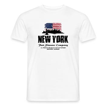 New York Skyline - USA Flag - Männer T-Shirt - Weiß - Vorne - AI Model Male 178 dark (178cm)