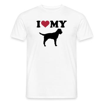 Border Terrier - T-shirt homme - blanc - Devant - AI Model Male 178 dark (178cm)