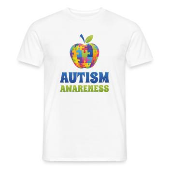 Autisme Awareness - Mænd T-shirt - hvid - Foran - AI Model Male 178 dark (178cm)