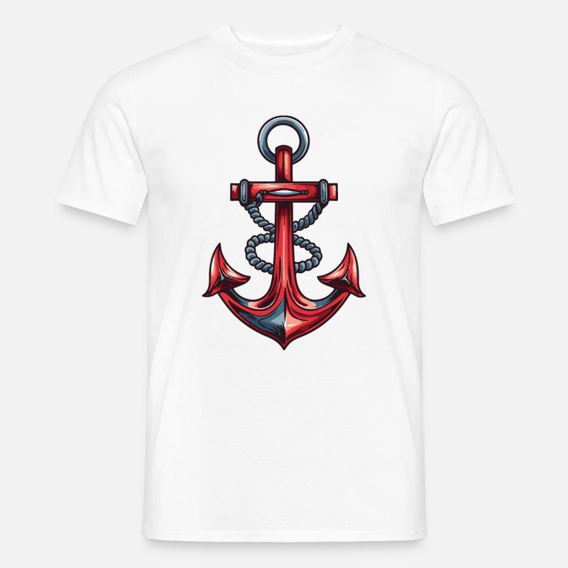 Anker Hafen - Männer T-Shirt - Weiß