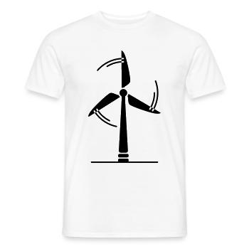 Windrad Silhouette - Männer T-Shirt - Weiß - Vorne - AI Model Male 178 dark (178cm)