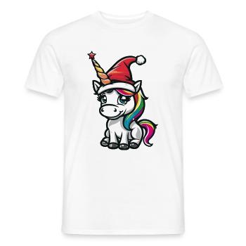 Unicorn Christmas - Men's T-Shirt - white - Front - AI Model Male 178 dark (178cm)
