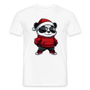 Panda Weihnachten X-Mas - Männer T-Shirt - Weiß - Vorne - AI Model Male 178 dark (178cm)