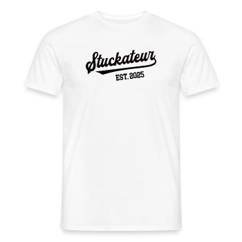 Stuckateur 2025 Beruf Verputzer Lehre Lehrling - Männer T-Shirt - Weiß - Vorne - AI Model Male 178 dark (178cm)