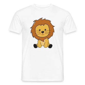 Lion animaux mignons pour enfants roi lion - T-shirt homme - blanc - Devant - AI Model Male 178 dark (178cm)