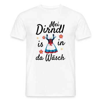 Dirndl Tracht | Mei Dirndl is in da - Männer T-Shirt - Weiß - Vorne - AI Model Male 178 dark (178cm)