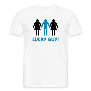 Je suis un homme heureux! - T-shirt homme - blanc - Devant - AI Model Male 178 dark (178cm)