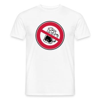sign prohibits biere1 drink alcohol - Men's T-Shirt - white - Front - AI Model Male 178 dark (178cm)
