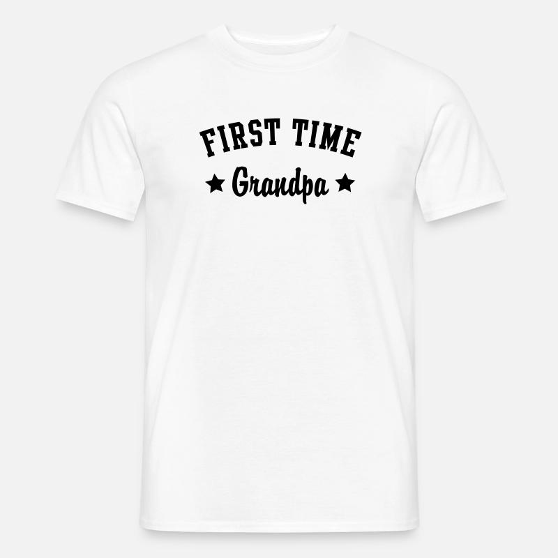 FIRST TIME Grandpa - Mænd T-shirt - hvid