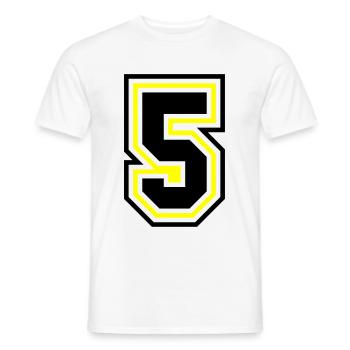 5 Number symbol - Men's T-Shirt - white - Front - AI Model Male 178 dark (178cm)