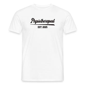 Physiotherapeut est 2025 Beruf Masseur Physio - Männer T-Shirt - Weiß - Vorne - AI Model Male 178 dark (178cm)