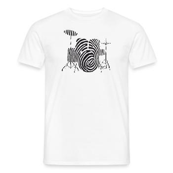 Empreinte digitale du tambour - T-shirt homme - blanc - Devant - AI Model Male 178 dark (178cm)