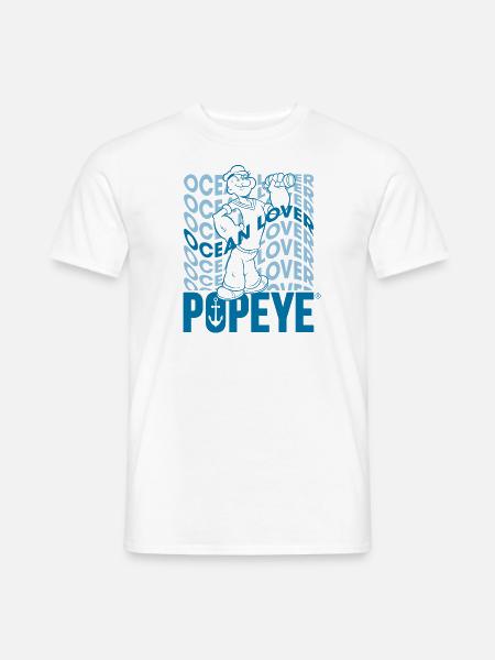 Popeye Wavy Ocean Lover - Men's T-Shirt - white