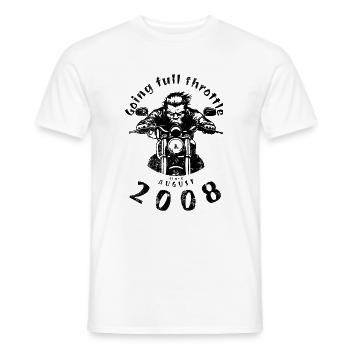 16. Geburtstag : à fond depuis 08/2008 - T-shirt homme - blanc - Devant - AI Model Male 178 dark (178cm)