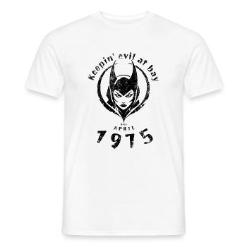 50ème Anniversaire Tenir le mal à distance depuis 04/1975 - T-shirt homme - blanc - Devant - AI Model Male 178 dark (178cm)
