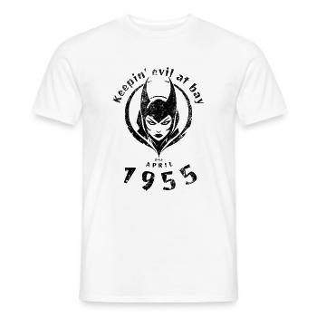 70. Geburtstag Tenir le mal à distance depuis 04/1955 - T-shirt homme - blanc - Devant - AI Model Male 178 dark (178cm)