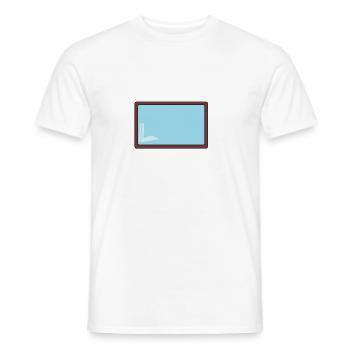 Fernseher / Spiegel / Fenster - Männer T-Shirt - Weiß - Vorne - AI Model Male 178 dark (178cm)