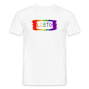 LGBTQ - Männer T-Shirt - Weiß - Vorne - AI Model Male 178 dark (178cm)