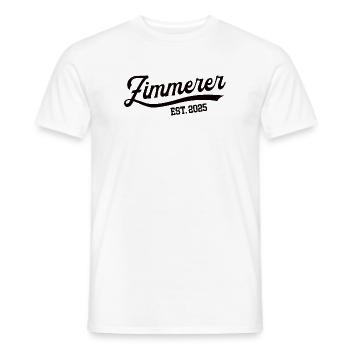 Zimmerer 2025 Beruf Zimmerei Lehre Lehrling - Männer T-Shirt - Weiß - Vorne - AI Model Male 178 dark (178cm)