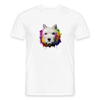 West Highland White Terrier in color - Men's T-Shirt - white - Front - AI Model Male 178 dark (178cm)