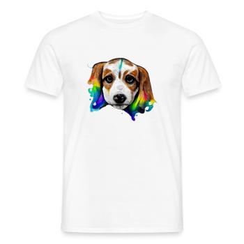 Beagle in color - Men's T-Shirt - white - Front - AI Model Male 178 dark (178cm)