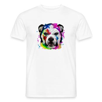 American Bulldog in color - Men's T-Shirt - white - Front - AI Model Male 178 dark (178cm)