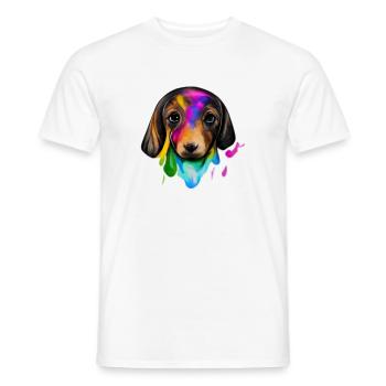Dachshund in color - Men's T-Shirt - white - Front - AI Model Male 178 dark (178cm)