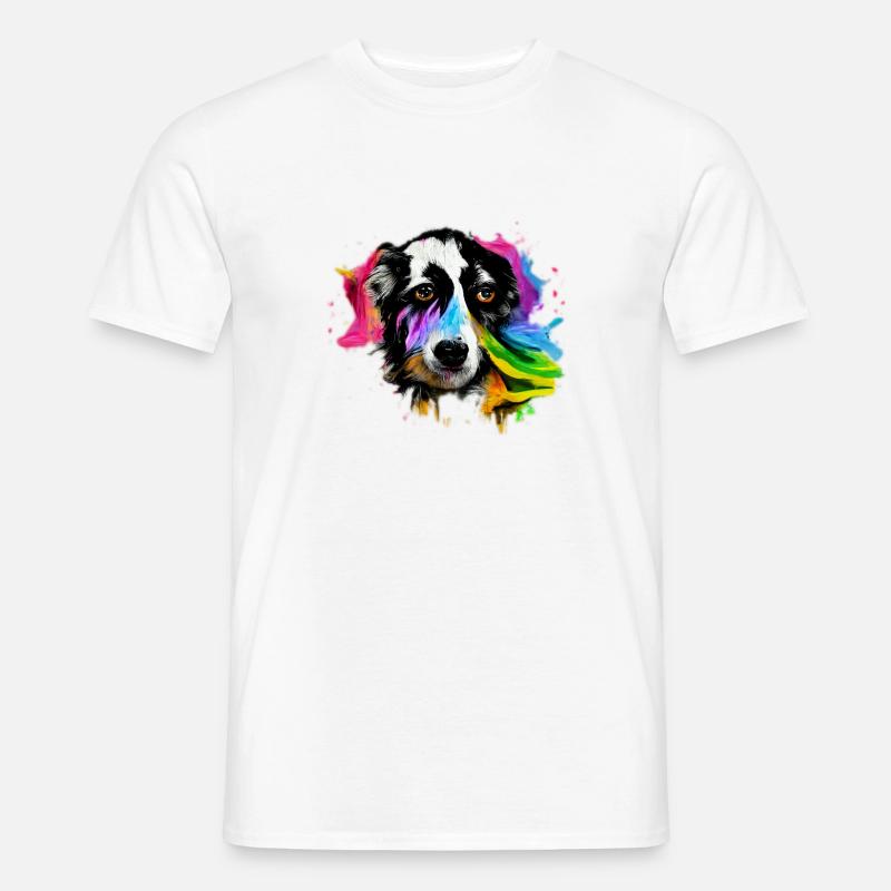 Australian Shepherd Design - bunt - Männer T-Shirt - Weiß