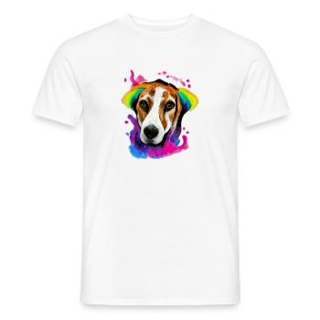American Foxhound Design in Farbe - Männer T-Shirt - Weiß - Vorne - AI Model Male 178 dark (178cm)