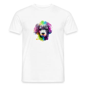 Poodle design in color - Men's T-Shirt - white - Front - AI Model Male 178 dark (178cm)